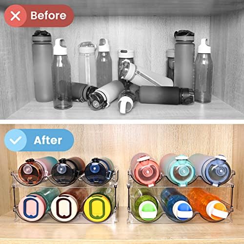 spospo Water Bottle Organizer for Cabinet 4 Pack Water Bottle Holder