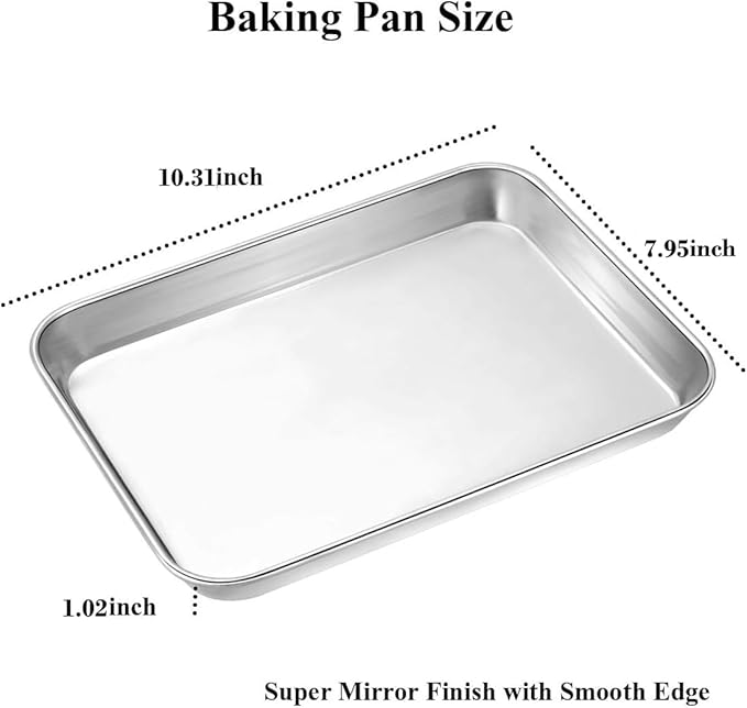 Wildone Baking Sheet with Rack Set, Stainless Steel Cookie Pan baking Tray with
