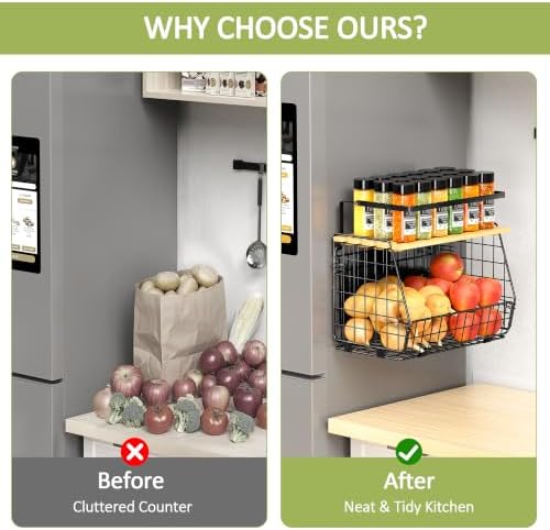 Magnetic Shelf for Fridge, Fruit Potato & Onion Storage Bin