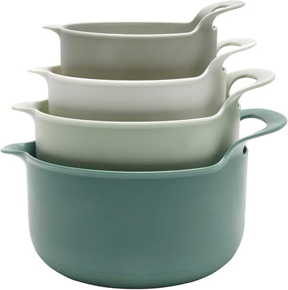 COOK WITH COLOR Nesting Plastic Mixing Bowl Set with Pour Spouts and Handles
