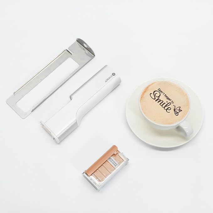 Handheld Food PrintPen Portable Mini Coffee PrintPen Latte Art Macaron Cookie DIY Design, Bluetooth 4.2-1PCS Black Color