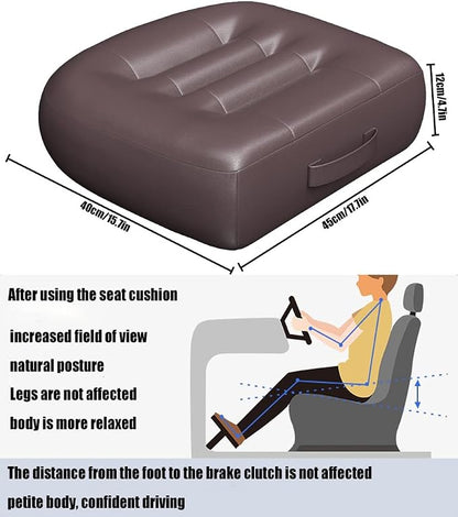 seat Cushions for Office Chairs/with Carry Handle Adult Booster Seat Cushion Imitation PU Breathable Fabric Effectively Increase The Field of View by 12cm/4.7in/Extra Thick Large Seat Cushion/Brown