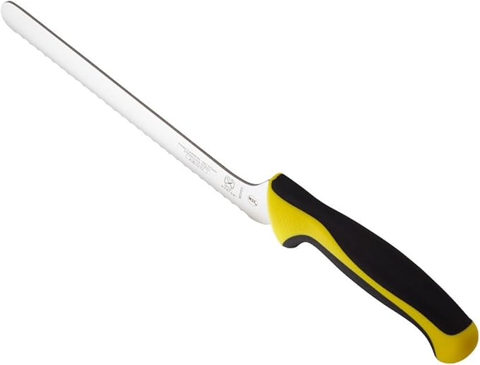 Mercer Culinary Millennia Color Handle Cutlery 8" Offset Bread Knife (Wavy Edge) Yellow