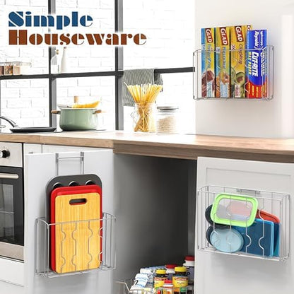 Simple Houseware Over Cabinet Door Organizer, Silver