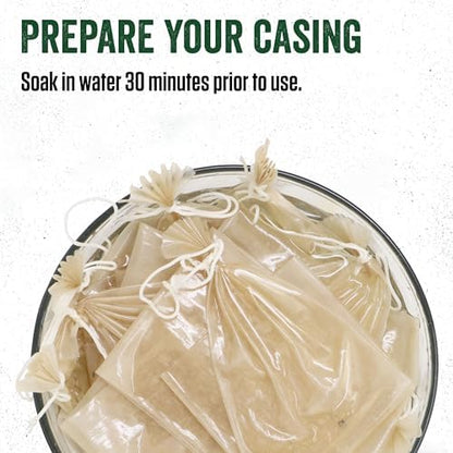 LEM Products Clear Fibrous Casings, 2 ½ Inches x 20 Inches, Non-Edible Sausage Casings, Stuffs Approximately 3 Pounds Per Casing, Great for Summer Sausage, Pepperoni, and Salami, 25 Count Pack