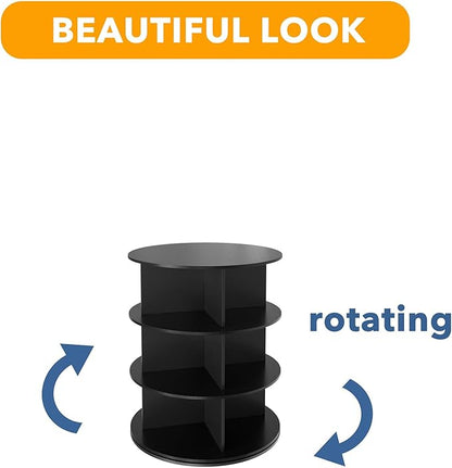 SpaceAid 3 Tier Rotating Shoe Rack Tower, Spinning Shoe Display Lazy Susan