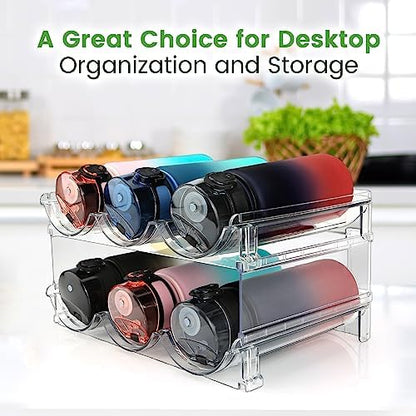spospo Water Bottle Organizer for Cabinet 3 Pack Water Bottle Holder