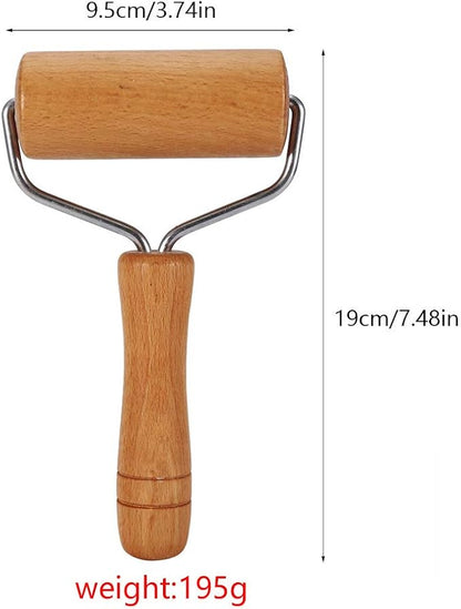 Watris Veiyi Small Rolling Pin, Wooden Dough Roller, Non-Stick Pizza Roller