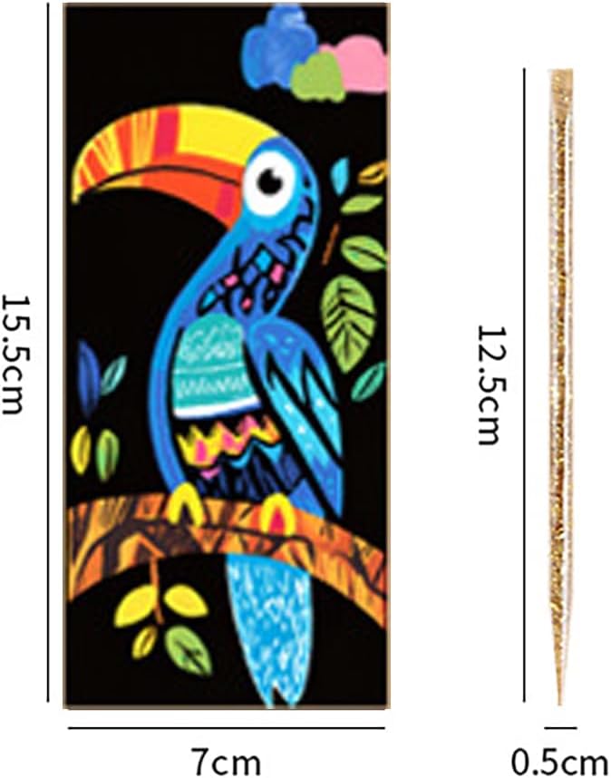Scratch Art Painting Scratch Paper Rainbow Painting Sketch Pads DIY Art Craft Set， 4 Pcs Vincent Van Gogh Engraving and 24Pcs Classic Landmarks and Animal Series for Kids & Adults with 3 Tools