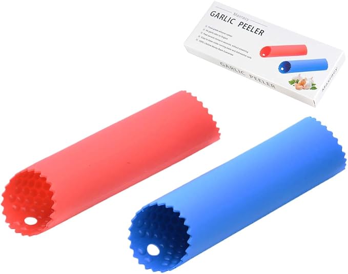 2 Set Peeler Silicone Easy Roll Tube Useful Garlic Odorfree Kitchen Tool