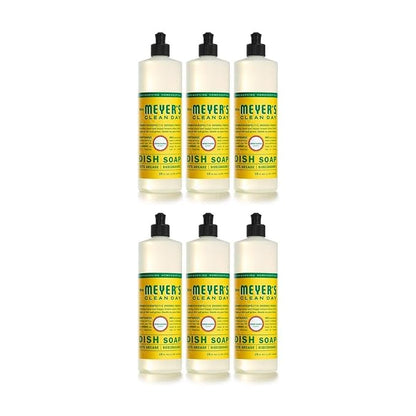 [6 Pack] Clean Day Honeysuckle Scent Liquid Dish Soap 16 oz 1 pk with Bar Soap - Grease-Cutting Dish Soap - Liquid Dishwashing Soap, Honeysuckle Scent, Plant-Derived