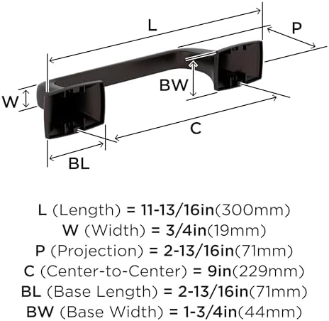 Amerock Highland Ridge Oil-Rubbed Bronze 9 inch (229 mm) Center-to-Center Towel Bar, BH36015ORB