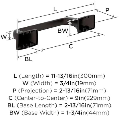 Amerock Highland Ridge Oil-Rubbed Bronze 9 inch (229 mm) Center-to-Center Towel Bar, BH36015ORB