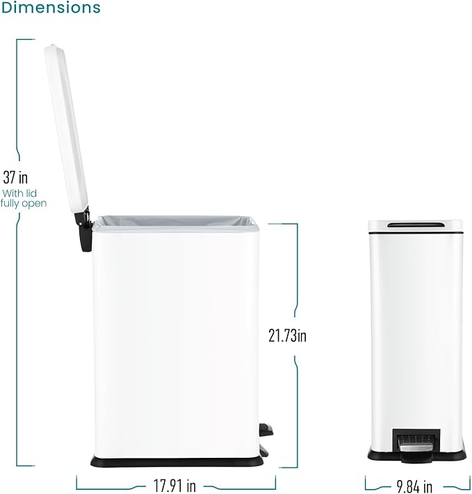 Home Zone Living 8 Gallon Slim Kitchen Trash Can