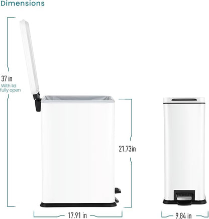 Home Zone Living 8 Gallon Slim Kitchen Trash Can