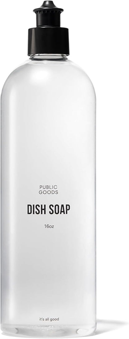 Public Goods Natural Dish Soap | Kitchen Soap | Plant-Based & Vegan Friendly | Clear Dish Detergent Liquid | Concentrated Formula | Made in USA | Mandarin Basil | 16 Fl Oz