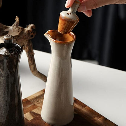 Small Ceramic Olive Oil Dispenser Bottle