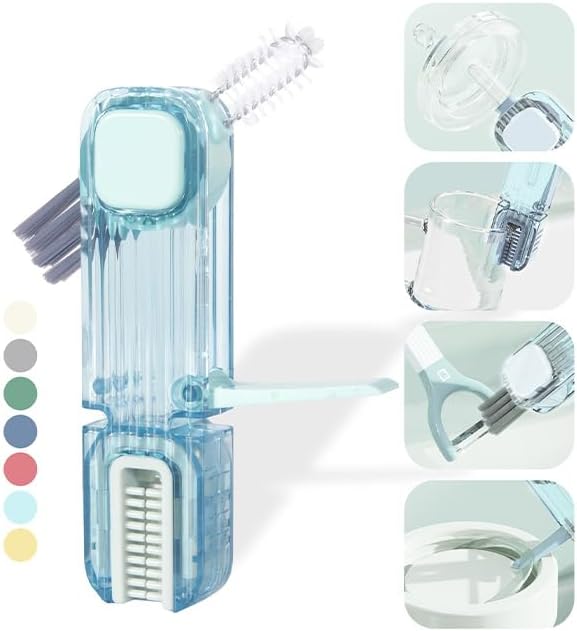 VIDONIO 4 in 1 Cup Lid Gap Cleaning Brush, Mutipurpose Tiny Silicone Cup Holder
