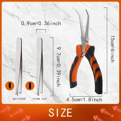 Fish Bone Pliers Tweezers 3pcs Fish Deboning Tools for All Kind of Fish Stainless Steel (3pcs)