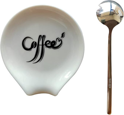 Coffee Spoon Rest, Small Ceramic Coffee Spoon Holder, Porcelain Spoon Holder