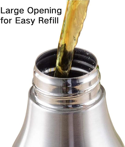 Foraineam 2 Pieces Olive Oil Dispenser Bottle 30 oz Stainless Steel Leakproof