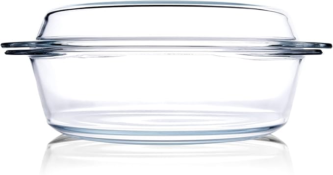 Round Tempered Glass Casserole Dish