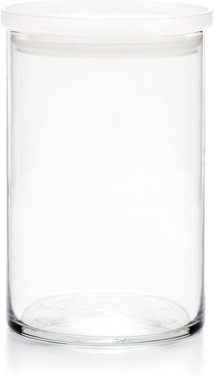 Libbey Stacking Cylinder Assorted Storage Jars, Stackable Glass Jars Set of 4