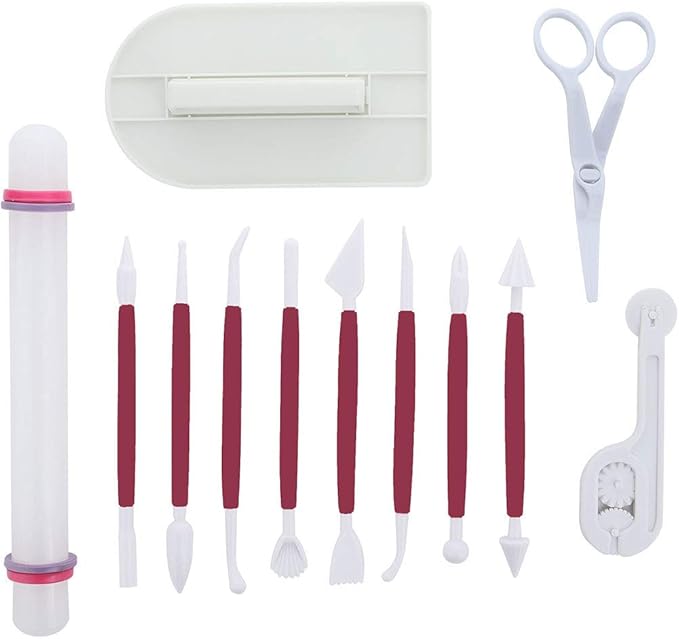 ScivoKaval Marshmallow Fondant Cake Decorating Hand Tool 12 Pcs 5 Sets