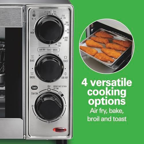 Hamilton Beach 4 Slice Countertop Air Fryer Toaster Oven Combo