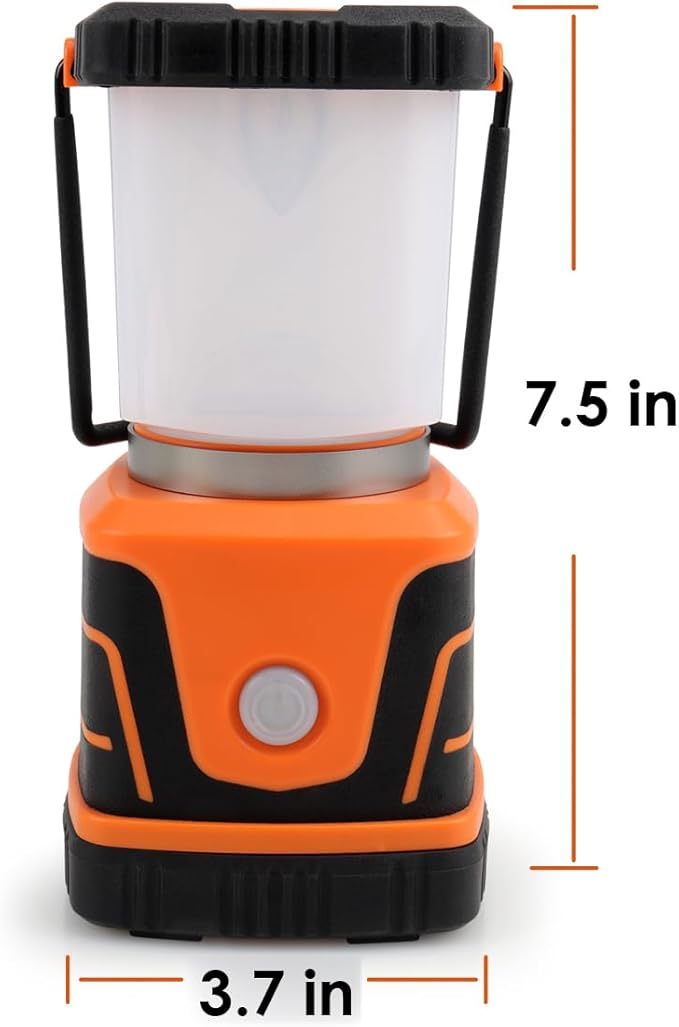LED Camping lamp Super Bright 1500 lumens 4 Light Modes Dimmable searchlight Battery-Powered Emergency lamp Suitable for Night Hiking Tent Lighting Emergencies Power outages (Orange X2)