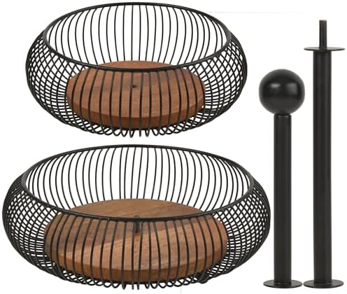 Gourmet Basics by Mikasa Westfield Fruit Kitchen Bathroom Storage Basket, 2 Tier