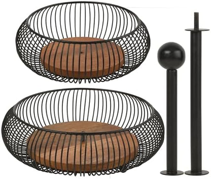 Gourmet Basics by Mikasa Westfield Fruit Kitchen Bathroom Storage Basket, 2 Tier