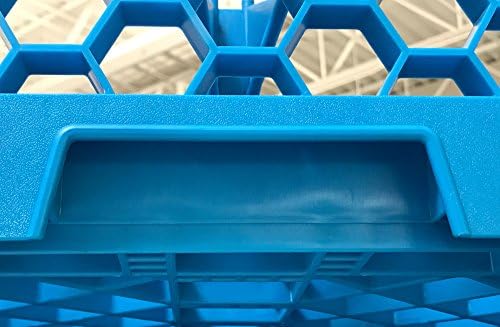 Carlisle FoodService Products Opticlean Glass Rack 16 Compartments with 4 Extenders for Kitchens and Restaurants, Plastic, 19.875 x 19.875 x 10.5 Inches, Carlisle Blue, (Pack of 2)