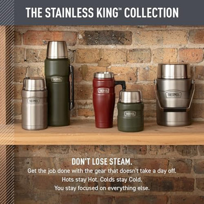 THERMOS Stainless King Travel Mug with Handle, 16oz, Matte Steel