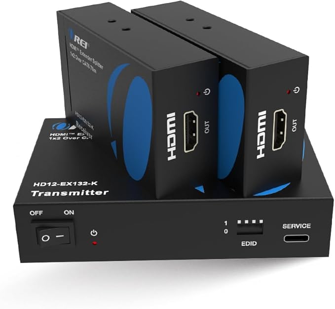 OREI 1x2 HDMI Extender Splitter Over Single Cable CAT6/7 1080P EDID Management