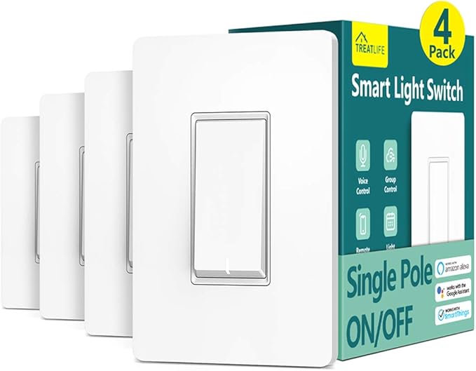TREATLIFE Smart Light Switch Single Pole Works