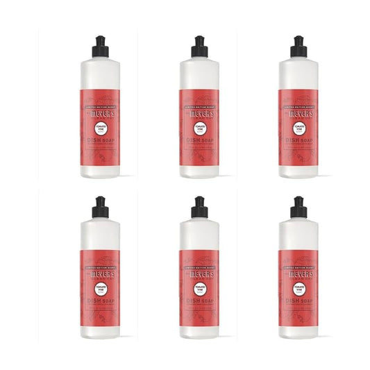 [6 Pack] Clean Day Tomato Vine Scent Liquid Dish Soap 16 oz 1 pk with Sponge - Grease-Cutting Dish Soap - Liquid Dish Soap, Dishwashing Liquid, Dish Detergent