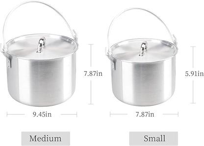 AceCamp Nested Pot Aluminum Lightweight Cooking Pot Set Outdoor Large Stock with lid and folding handle - 4L,8L,12L