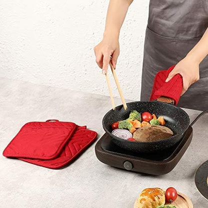 Oven Pot Holder with Pocket Cotton Heat Resistant Coaster Potholder Kitchen Hot