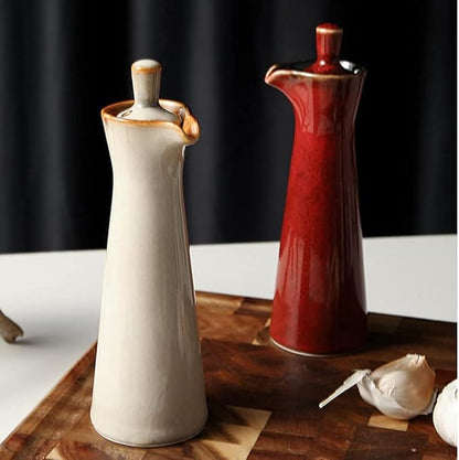 Small Ceramic Olive Oil Dispenser Bottle