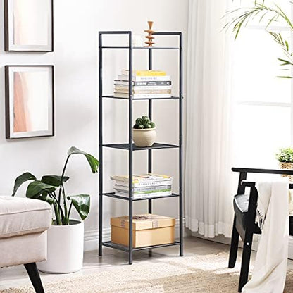 SONGMICS 5-Tier Storage Rack, Bathroom Shelf, Extendable Plant Stand