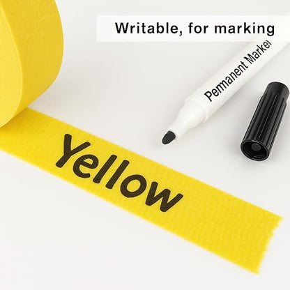 3 Pack Yellow Painters Tape - Masking Tape 0.25 Inch Wide - Multi-Surface, Smart Adhesion, Indoor & Outdoor - 270FT Total - Paint Tape for DIY, Labeling, Art, Car, General Purpose (#3910)