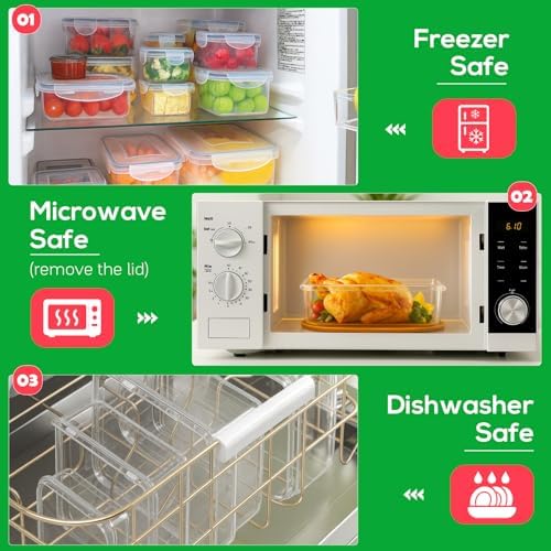 62PCS Thick Food Storage Containers with Airtight Lids for Meal Prep