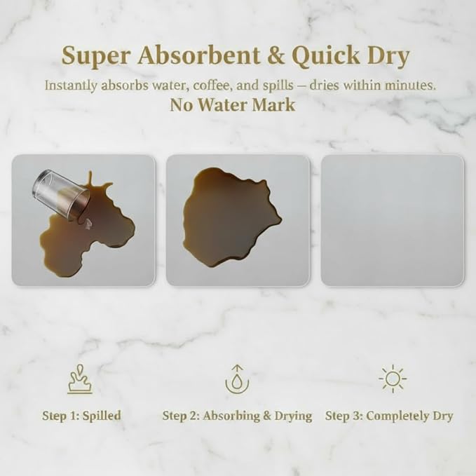 Dish Drying Mat Super Absorbent – 17" x 31" Coffee Mat