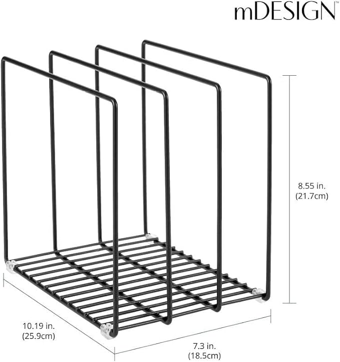 mDesign Steel Storage Tray Organizer Rack