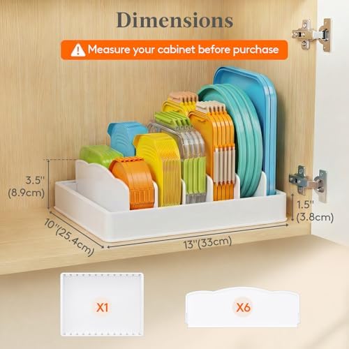 Lifewit Kitchen Cabinet Organizer for Food Contanier Lid with 7 Sections