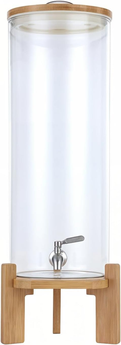 Beverage Dispenser, 3.5 Gallon Glass Drink Dispenser