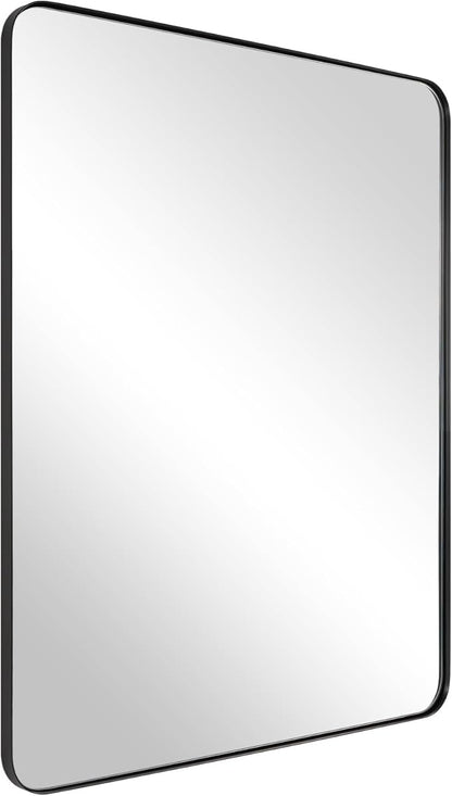ANDY STAR Wall Mirror for Bathroom, 20”x28” Black Bathroom Mirror, Rounded