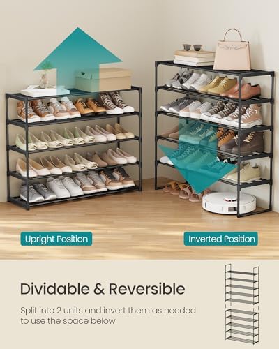 SONGMICS Shoe Rack, 10-Tier Shoe Organizer, Metal Storage Shelf