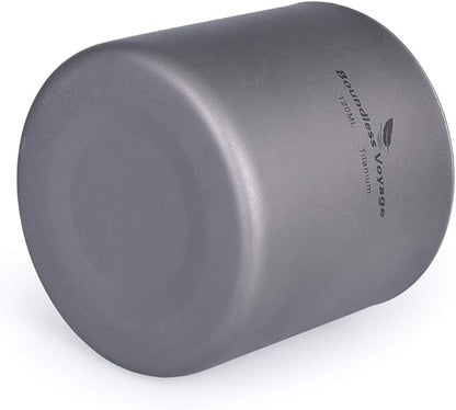 Boundless Voyage 3 in 1 Double Walled Titanium Cup Heat Resistant Mini Tea Drink Cup Outdoor Camping Mug Coffee Cups Camping Accessories Ti15152B